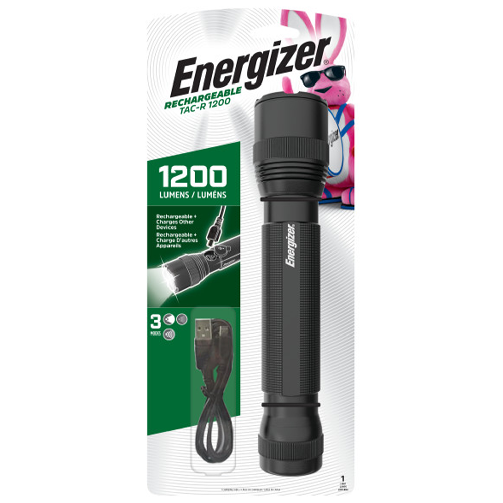 Energizer TAC R 1200 Rechargeable Tactical Flashlight, 1200 Lumens