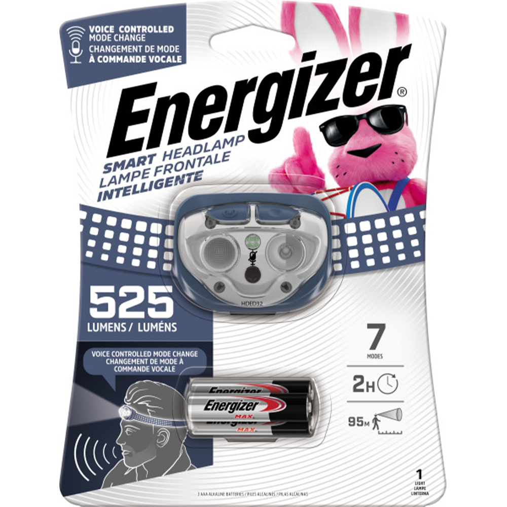 Energizer SMART Voice Activated LED Headlamp Flashlight, 525 Lumens)
