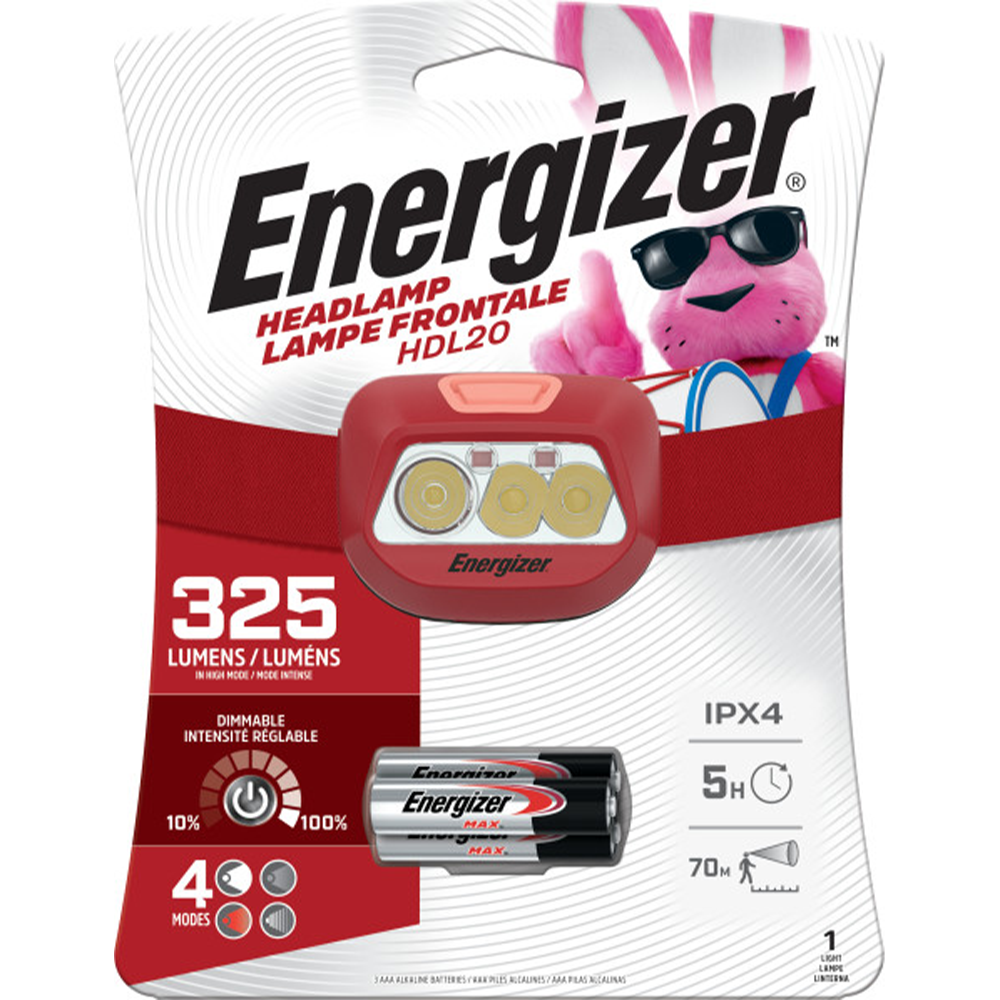 Energizer HDL20 Multi-Colored LED Headlamp, 325 Lumen