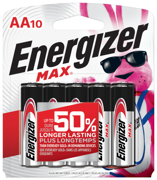 Energizer MAX AA Batteries (10 Pack), Double A Alkaline Batteries