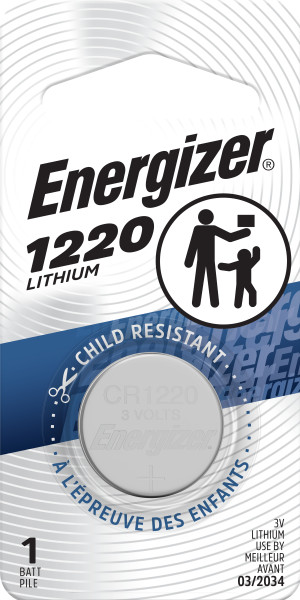 Energizer 1220 Lithium Coin Battery, 1 Pack