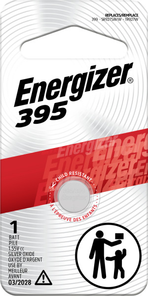 Energizer 395 Silver Oxide Button Battery, 1 Pack