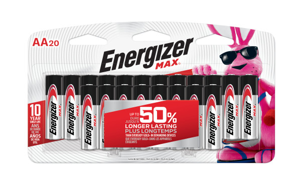 Energizer MAX AA Batteries (20 Pack), Double A Alkaline Batteries
