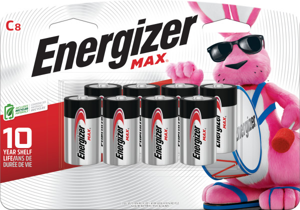 Energizer MAX C Batteries (8 Pack), C Cell Alkaline Batteries