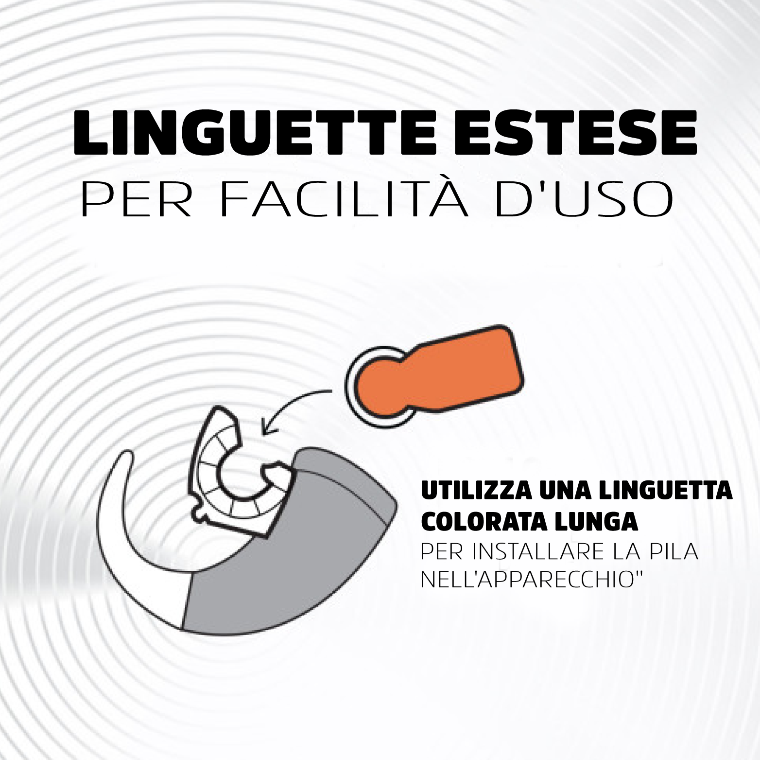 Hearing aid Extended tabs