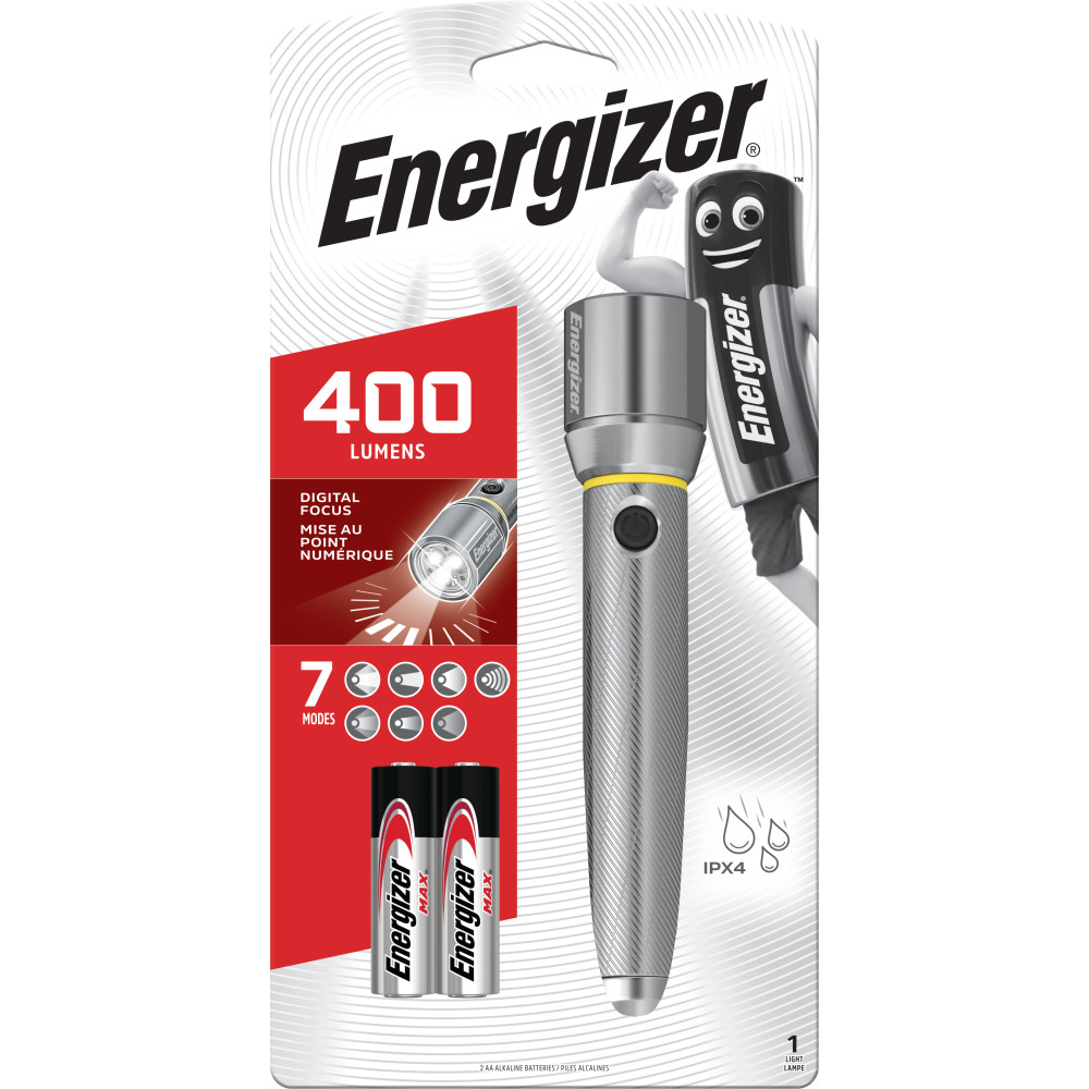 Energizer Vision HD Performance Metal Torch with Digital Focus, 2AA