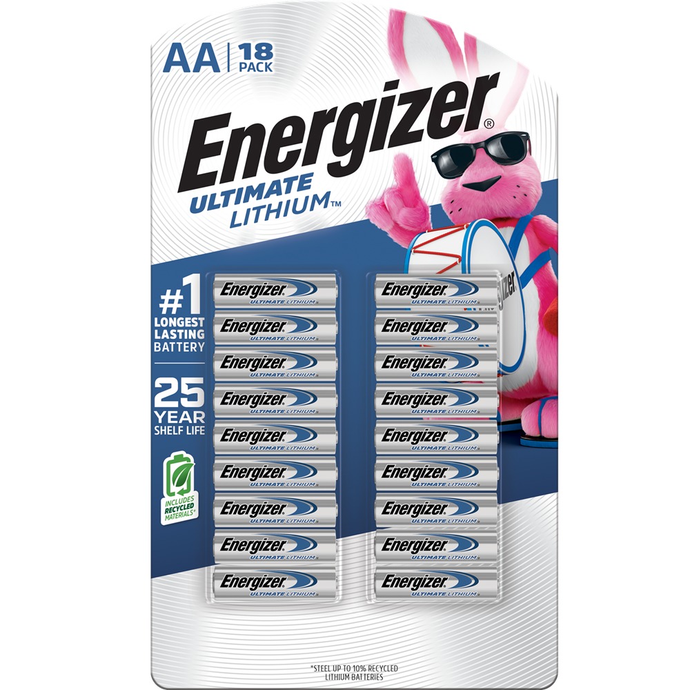 Energizer Ultimate Lithium AA Batteries (18 Pack), 1.5V Lithium Double A Batteries