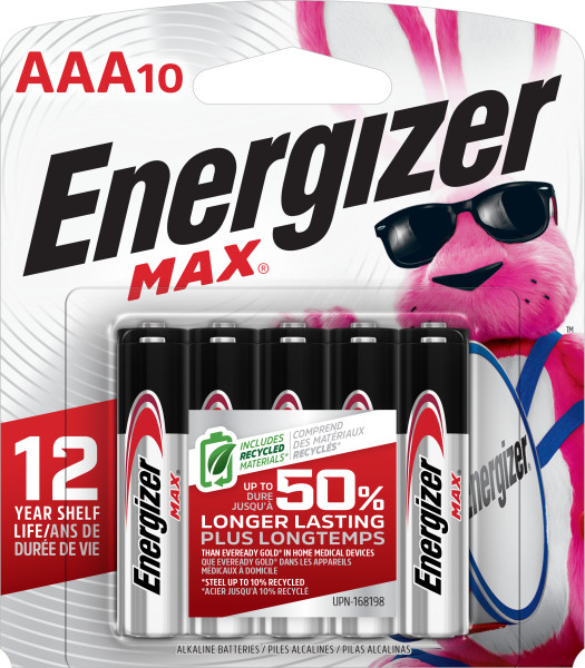 Energizer MAX AAA Batteries (10 Pack), Triple A Alkaline Batteries