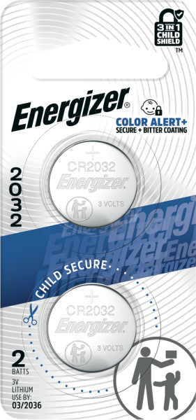 Energizer 2032 Batteries (2 Pack), 3V Lithium Coin Batteries