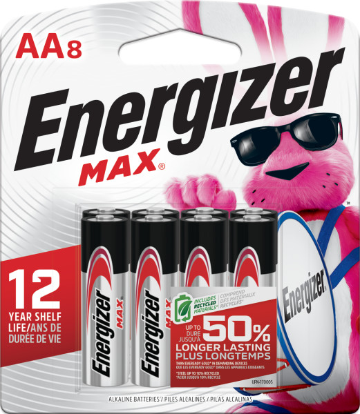 Energizer MAX AA Batteries (8 Pack), Double A Alkaline Batteries