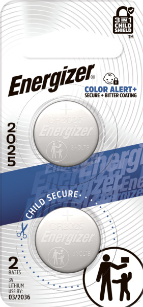 Energizer 2025 Batteries (2 Pack), 3V Lithium Coin Batteries