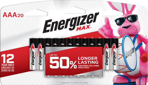 Energizer MAX AAA Batteries (20 Pack), Triple A Alkaline Batteries