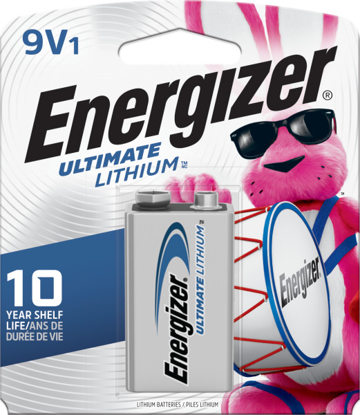 Energizer Ultimate Lithium 9V Batteries (1 Pack), Lithium 9 Volt Batteries