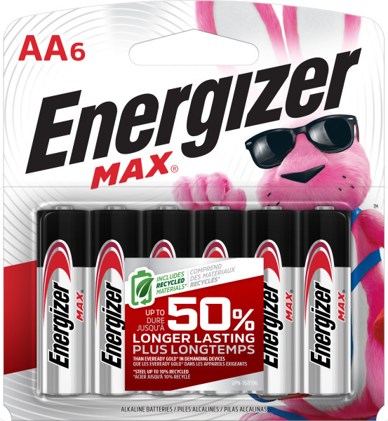 Energizer MAX AA Batteries (6 Pack), Double A Alkaline Batteries