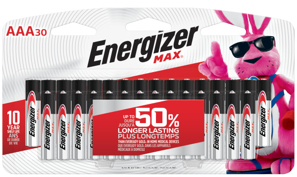 Energizer MAX AAA Batteries (30 Pack), Triple A Alkaline Batteries