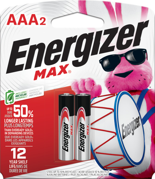 Energizer MAX AAA Batteries (2 Pack), Triple A Alkaline Batteries