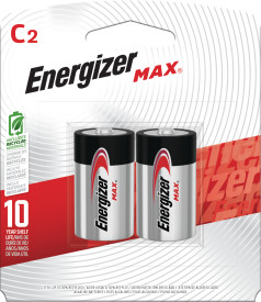 Energizer MAX C Batteries (2 Pack), C Cell Alkaline Batteries