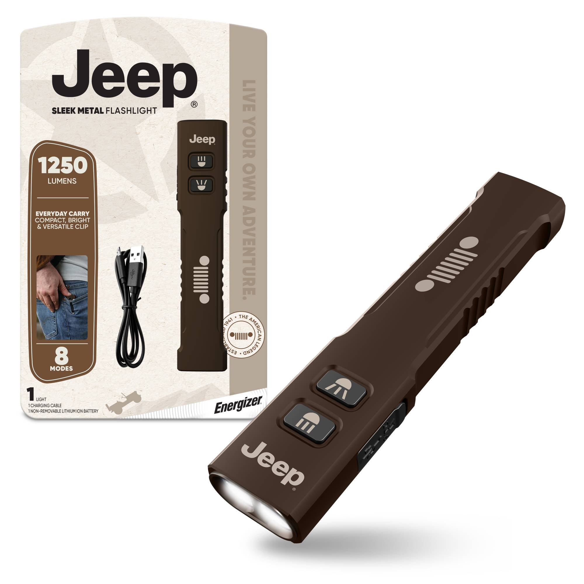 Jeep Sleek Metal Flashlight