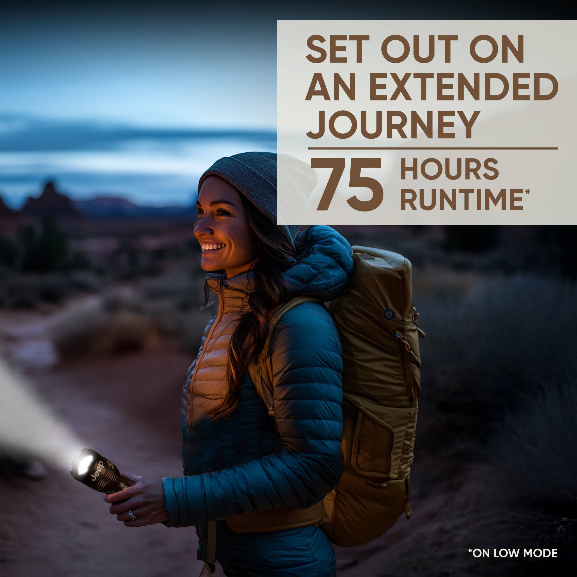 Jeep High Lumen Metal Flashlight