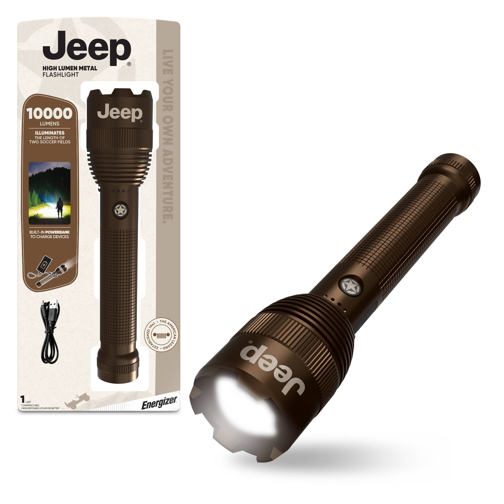 Jeep High Lumen Metal Flashlight