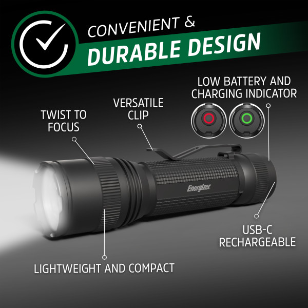 Energizer 3000XT-R Rechargeable Tactical LED Flashlight