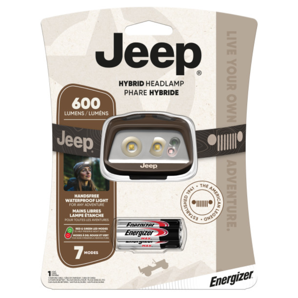 Jeep Rechargeable LED Headlamp, 600 Lumens
