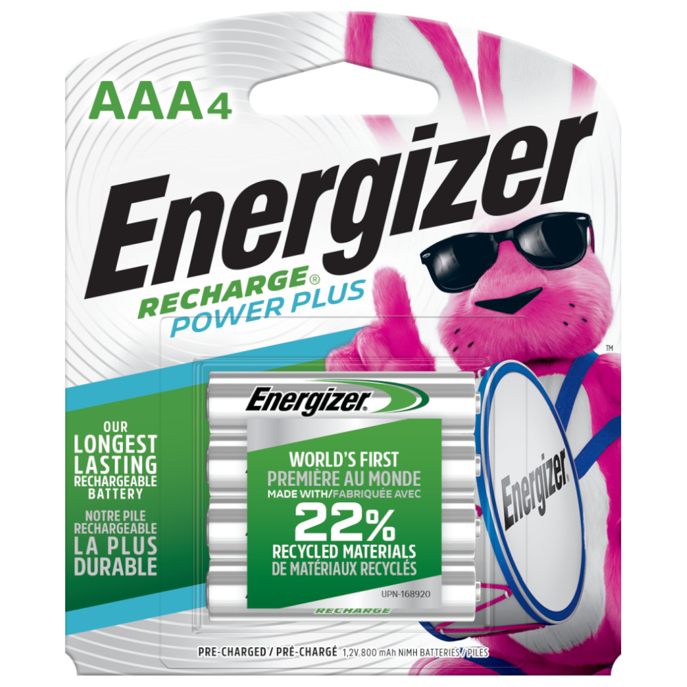 Energizer Power Plus Rechargeable AAA Batteries, 800mAh Triple A Batteries
